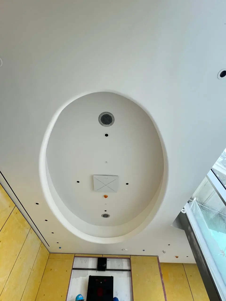 Oval sculptural GRG form with coordinated service openings