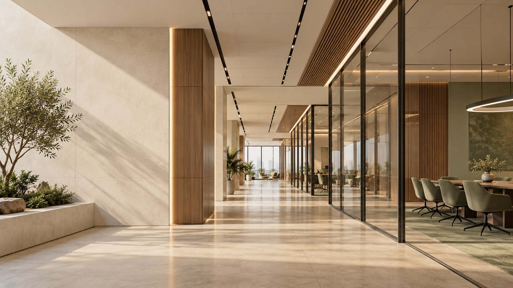 Illustrative coordinated ceiling interior concept
